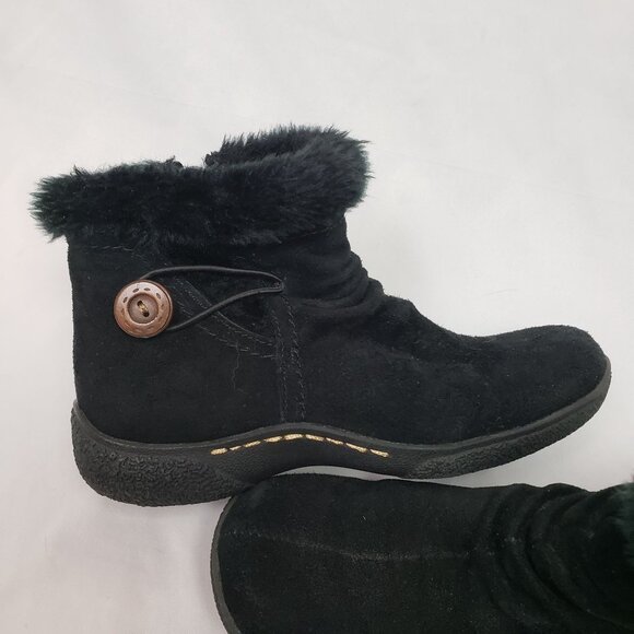 St John's Bay Women's Black Ankle Snow Boots Faux Fur Sz 6M EXCELLENT CONDITION! - Picture 2 of 8